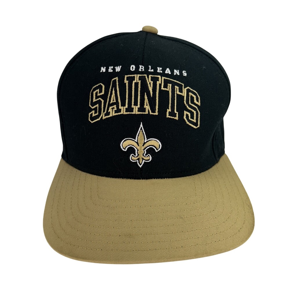 New Orleans Saints Hat Cap Snap Back Black Gold NFL Football Reebok Mens OSFA